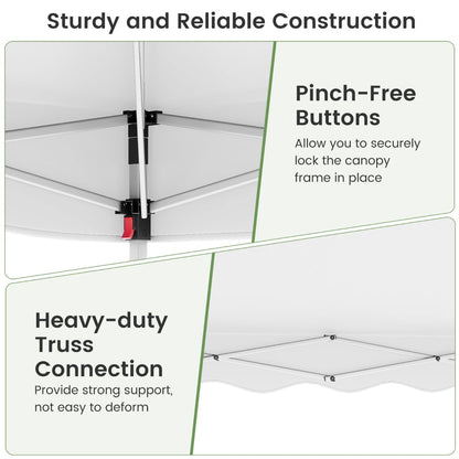 300 x 300 cm Pop up Canopy Tent with Wheeled Bag-White