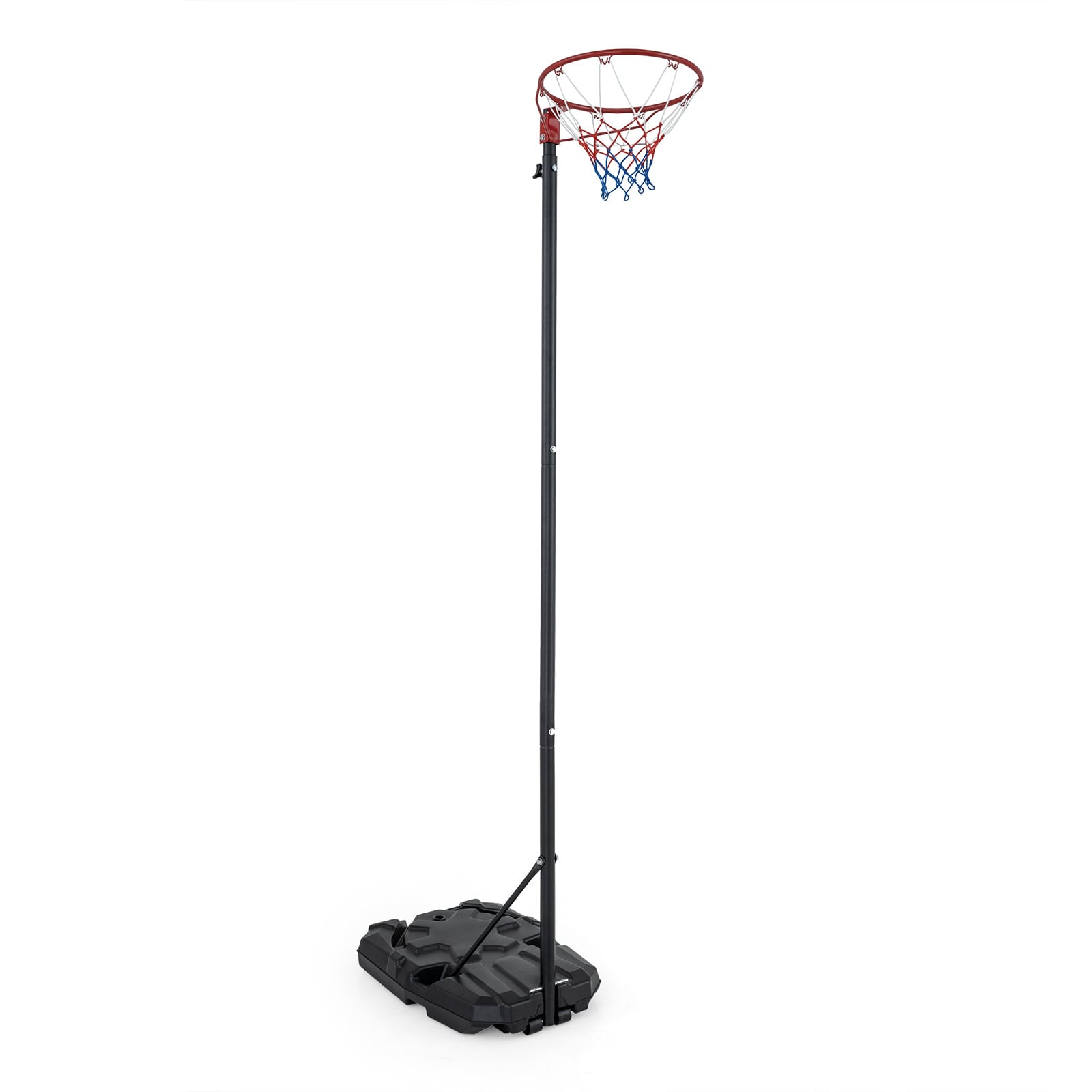 305 cm Portable Netball Post with Fillable Base and 10-Level Adjustable Height