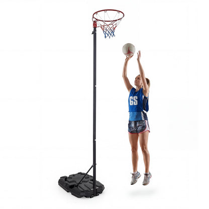 305 cm Portable Netball Post with Fillable Base and 10-Level Adjustable Height