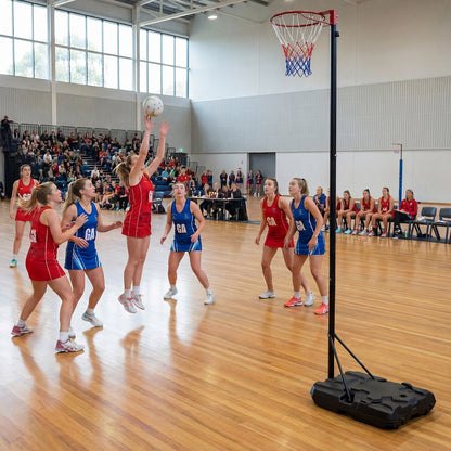 305 cm Portable Netball Post with Fillable Base and 10-Level Adjustable Height