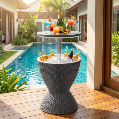 30L Patio Cool Box with Pop-Up Lid-Grey