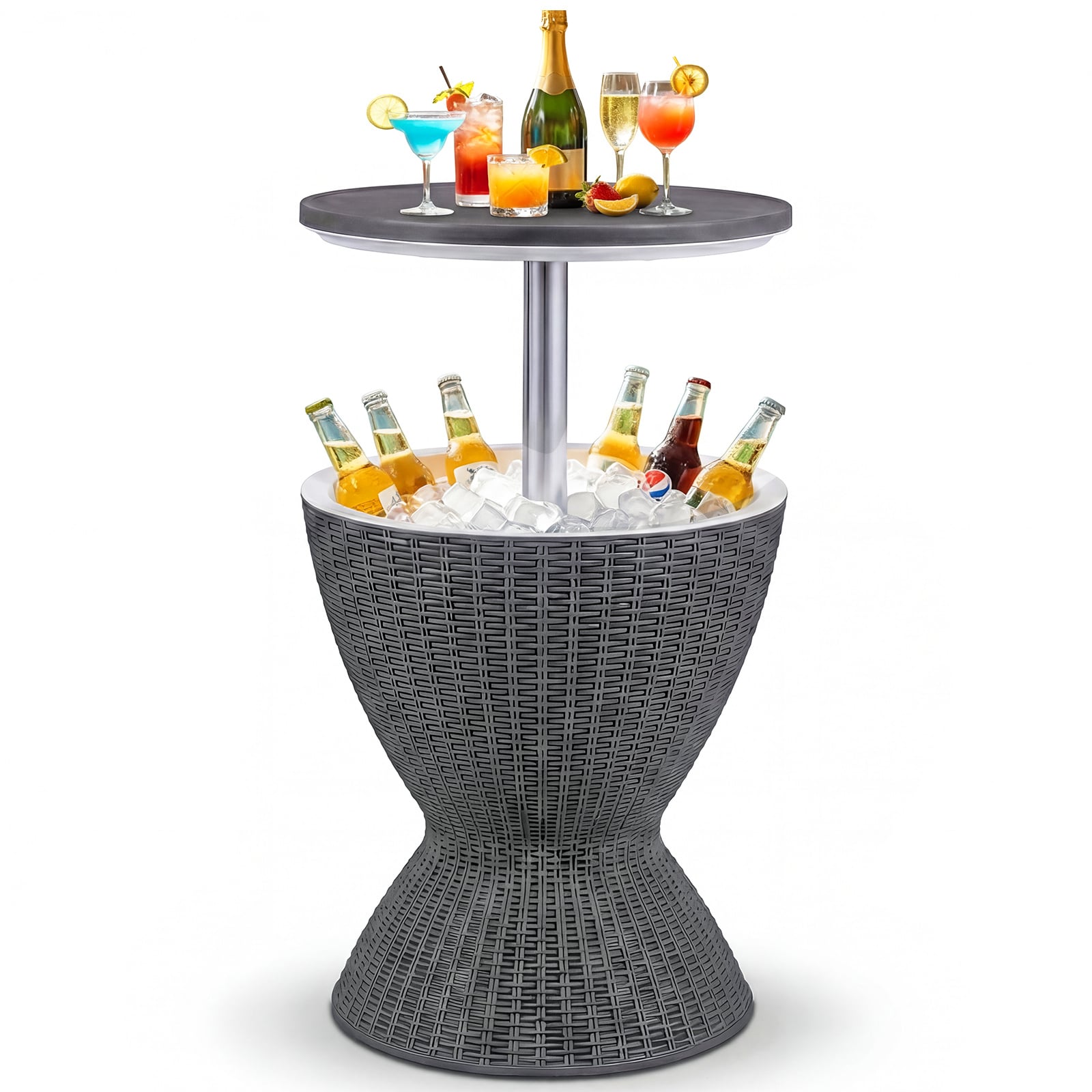 30L Patio Cool Box with Pop-Up Lid-Grey
