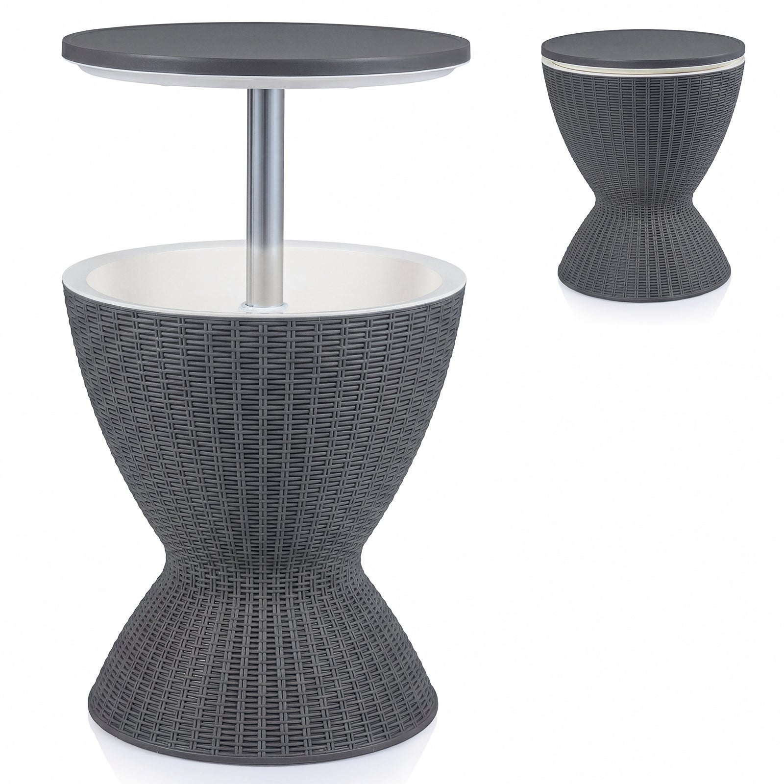 30L Patio Cool Box with Pop-Up Lid-Grey