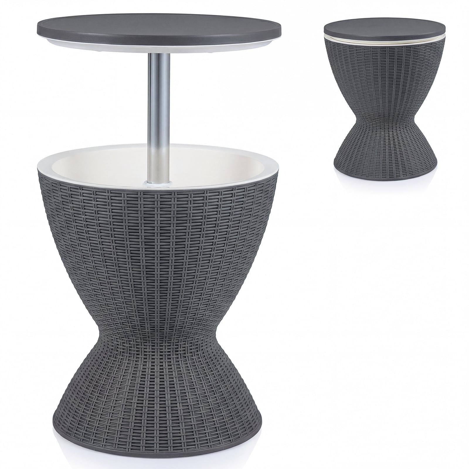 30L Patio Cool Box with Pop-Up Lid-Grey