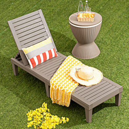 Adjustable Recliner Lounger Beach-Brown