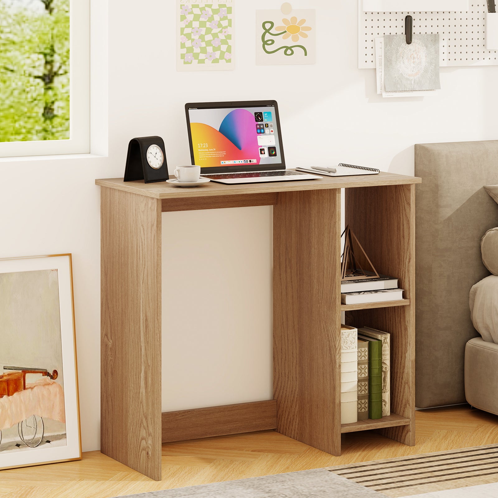 31.5 Inch Home Office Desk for Small Space-Natural