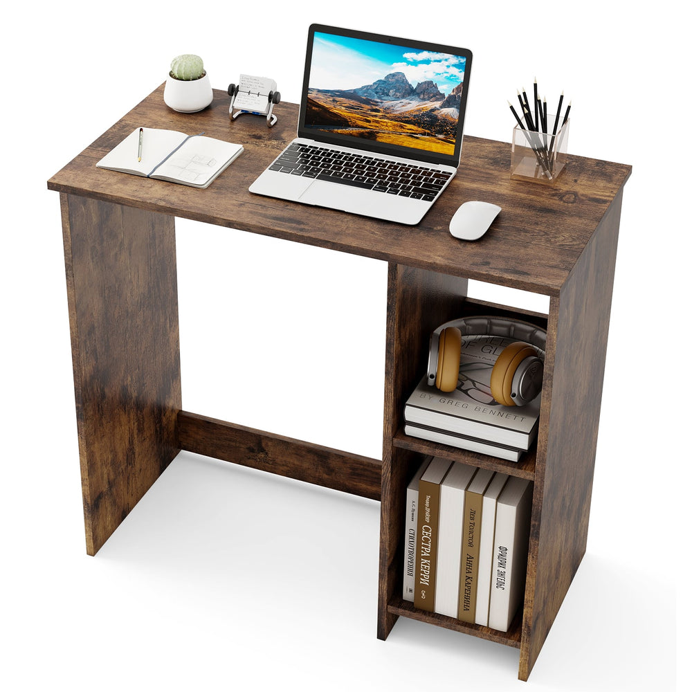 31.5 Inch Home Office Desk for Small Space-Rustic Brown