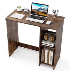 31.5 Inch Home Office Desk for Small Space-Rustic Brown