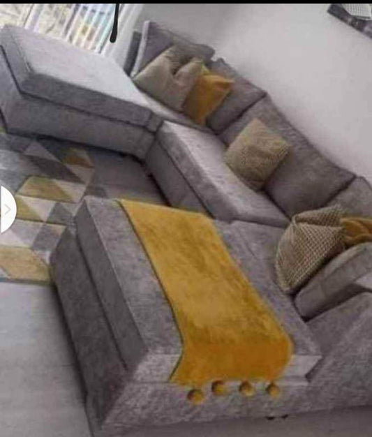 Bishop Luxe Chenille U-Shape High Back Corner Sofa