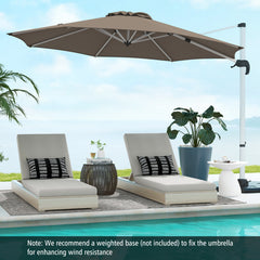 325 cm Outdoor Patio Umbrella with 360° Rotation-Brown