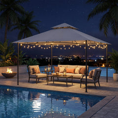 330 x 330 cm Patio Gazebo Outdoor Gazebo with Heavy-Duty Metal Frame-Gray