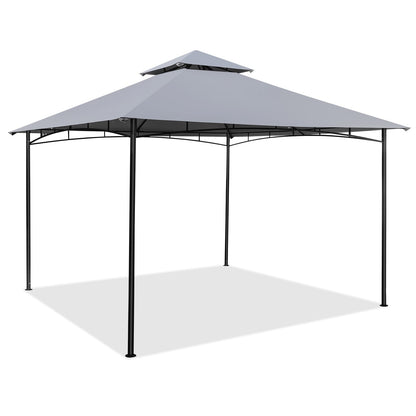330 x 330 cm Patio Gazebo Outdoor Gazebo with Heavy-Duty Metal Frame-Gray