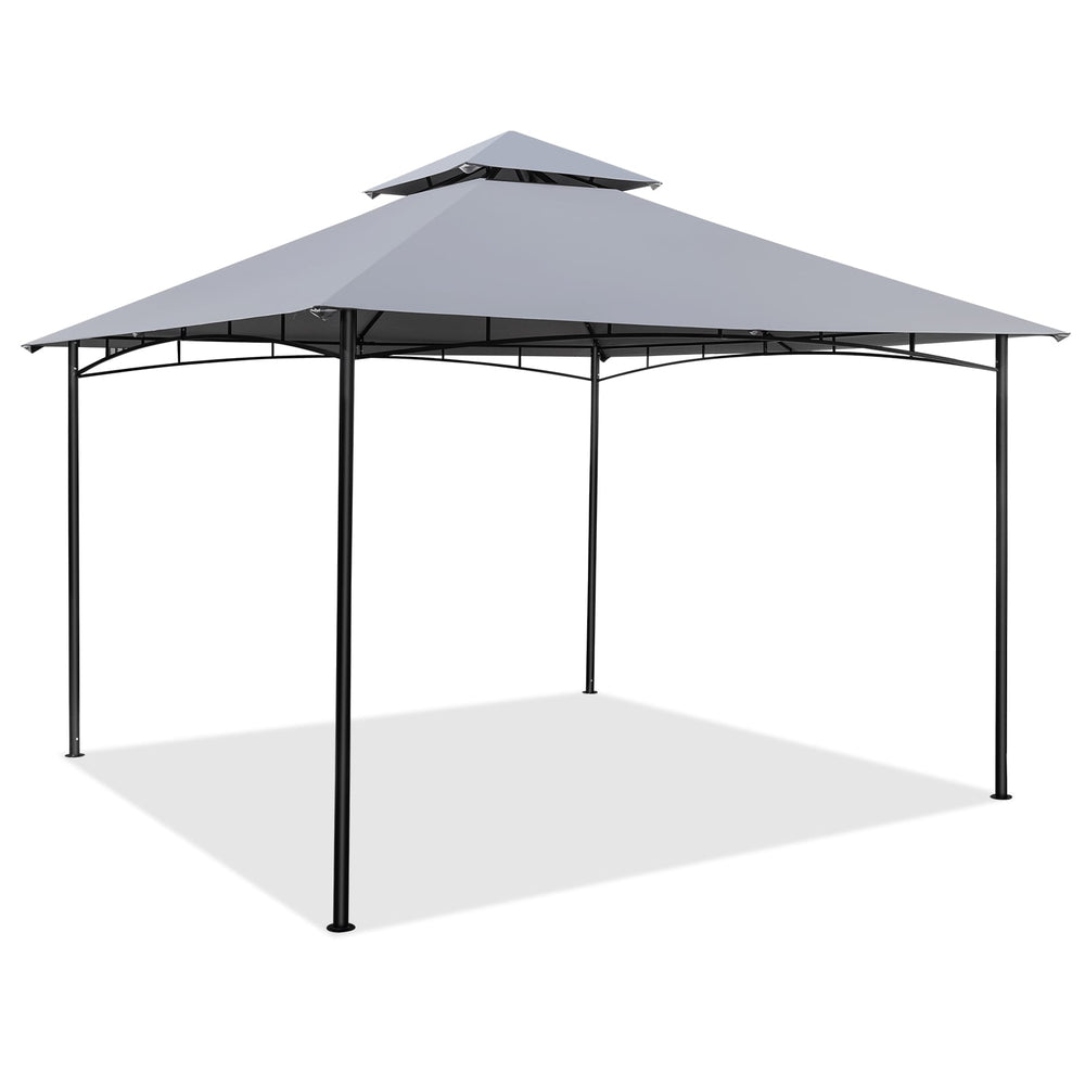 330 x 330 cm Patio Gazebo Outdoor Gazebo with Heavy-Duty Metal Frame-Gray