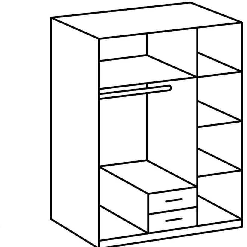 HUSAM 3 Door Wardrobe Grey 135cm