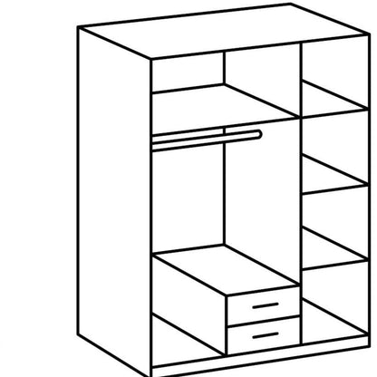 HUSAM 3 Door Wardrobe Grey 135cm