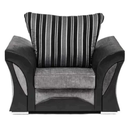 Ferol Fabric Footstool - Black/Grey