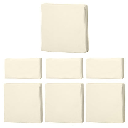 Outsunny Rattan Furniture Cushion Cover Replacement Set, 7 pcs-Cream