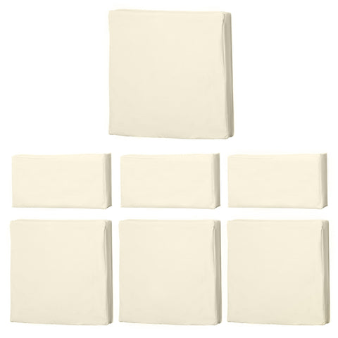 Outsunny Rattan Furniture Cushion Cover Replacement Set, 7 pcs-Cream