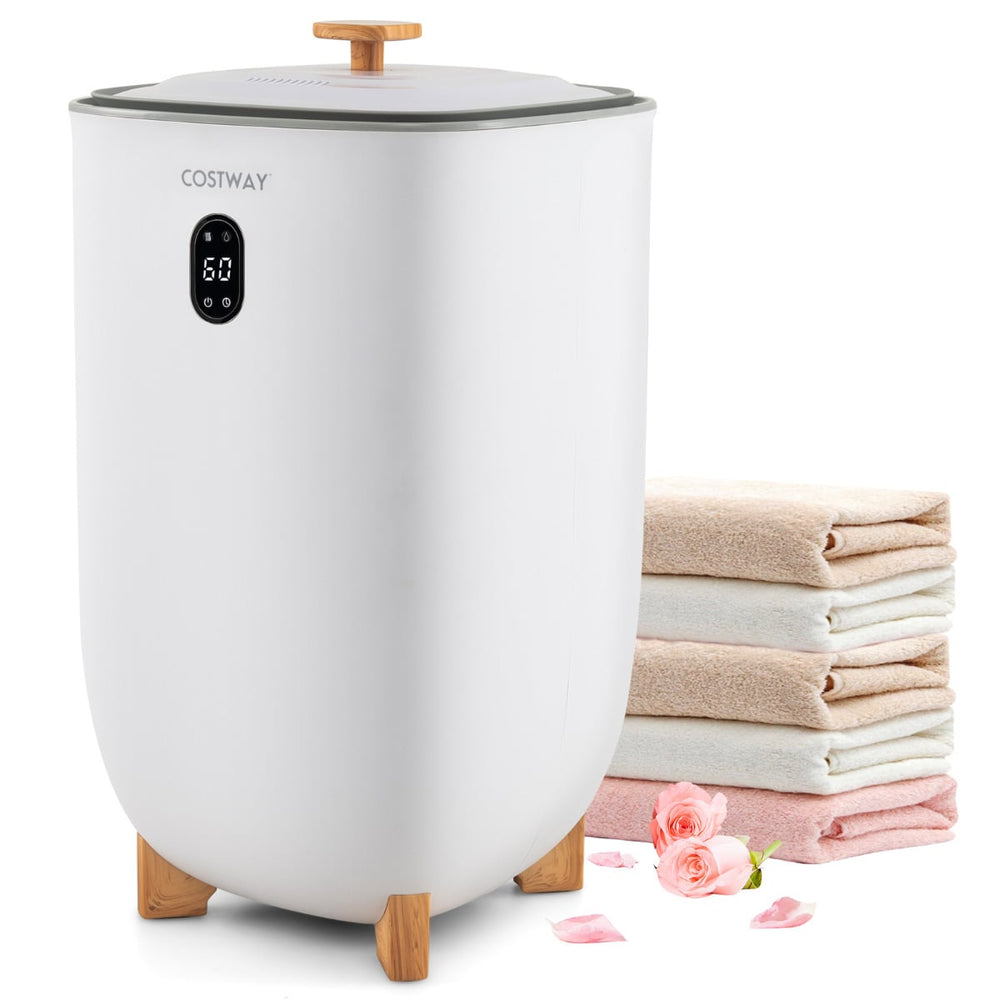 35L Large Towel Warmer Bucket with PTC Heater and Fragrant Disc Holder-White