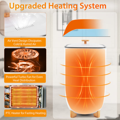 35L Large Towel Warmer Bucket with PTC Heater and Fragrant Disc Holder-White