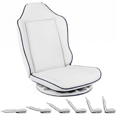 360° Swivel Floor Gaming Chair with Adjustable Backrest & Padded Cushion for Reading-White