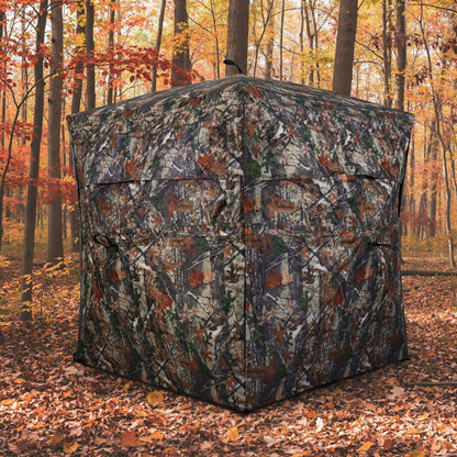 360 Degree One-way See-through Hunting Blind 4 People Ground Blind with Silent-slide Windows