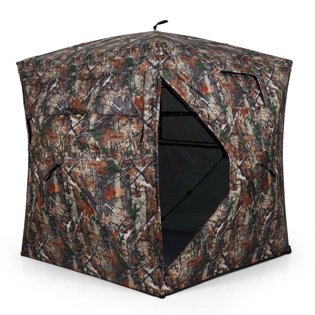 360 Degree One-way See-through Hunting Blind 4 People Ground Blind with Silent-slide Windows