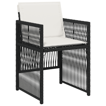 vidaXL 13 Piece Garden Dining Set with Cushions Black Poly Rattan 4