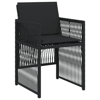 vidaXL 13 Piece Garden Dining Set with Cushions Black Poly Rattan 4