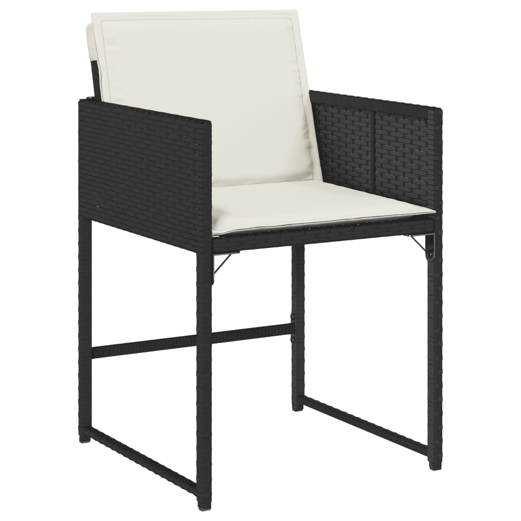 vidaXL 13 Piece Garden Dining Set with Cushions Black Poly Rattan 3