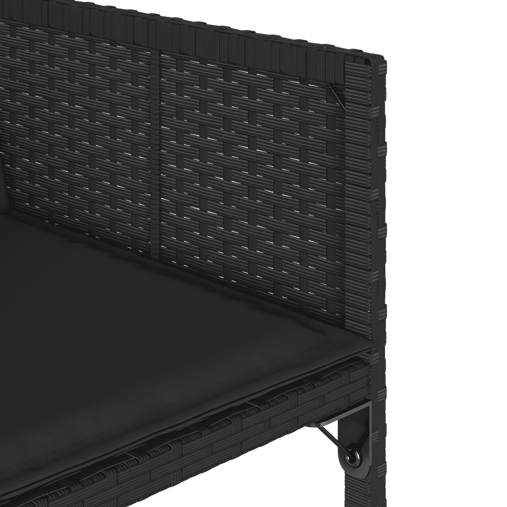 vidaXL 13 Piece Garden Dining Set with Cushions Black Poly Rattan 5