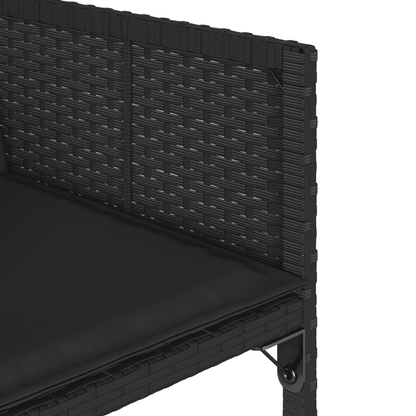 vidaXL 13 Piece Garden Dining Set with Cushions Black Poly Rattan 5