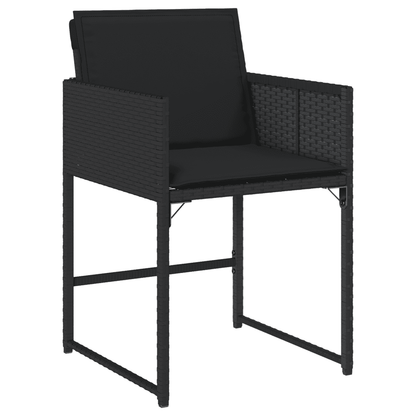 vidaXL 15 Piece Garden Dining Set with Cushions Black Poly Rattan 3