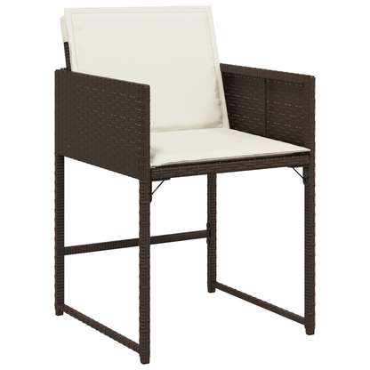 vidaXL 13 Piece Garden Dining Set with Cushions Brown Poly Rattan 3