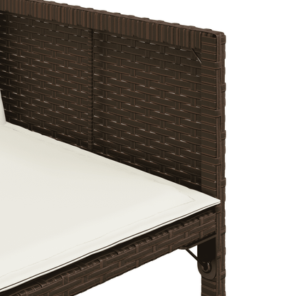 vidaXL 15 Piece Garden Dining Set with Cushions Brown Poly Rattan 5