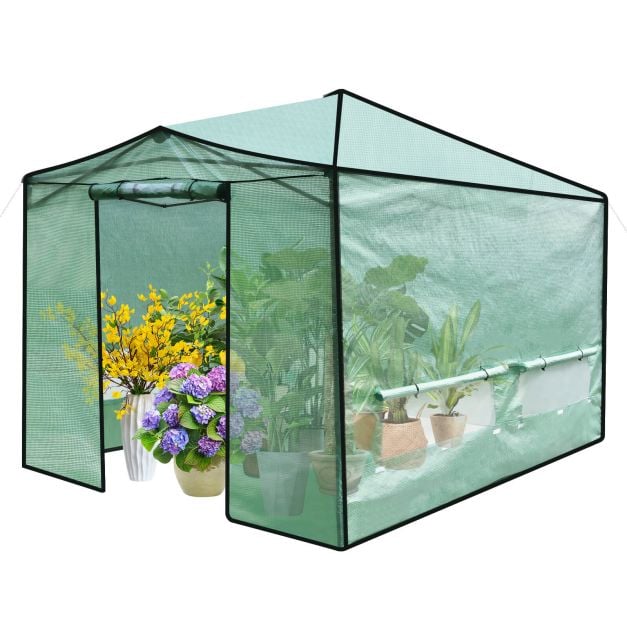 9 x 12 Feet Portable Folding Pop-up Greenhouse with Windows