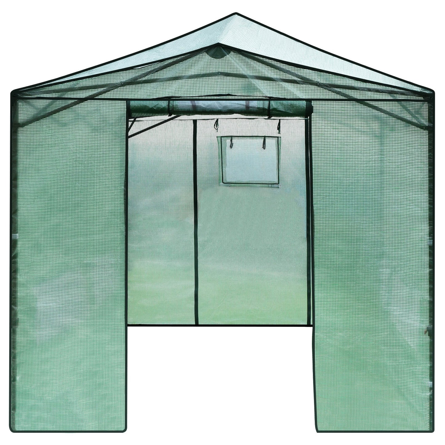 364 x 243 cm Folding Pop-up Greenhouse Walk-in with Zippered Doors-Green