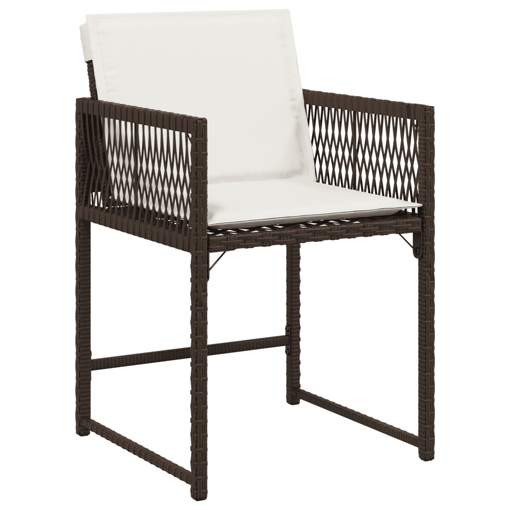 13 Piece Garden Dining Set with Cushions Poly Rattan Glass 12 Brown