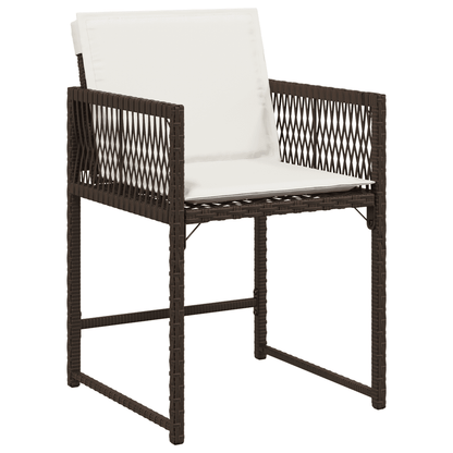 13 Piece Garden Dining Set with Cushions Poly Rattan Glass 12 Brown