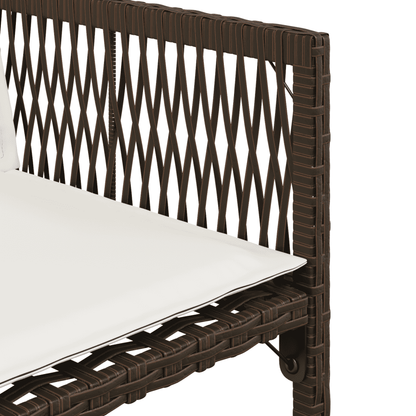 vidaXL 11 Piece Garden Dining Set with Cushions Brown Poly Rattan 5
