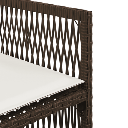 vidaXL 9 Piece Garden Dining Set with Cushions Brown Poly Rattan 5