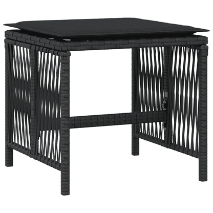 13 Piece Garden Dining Set with Cushions Poly Rattan 12 Black