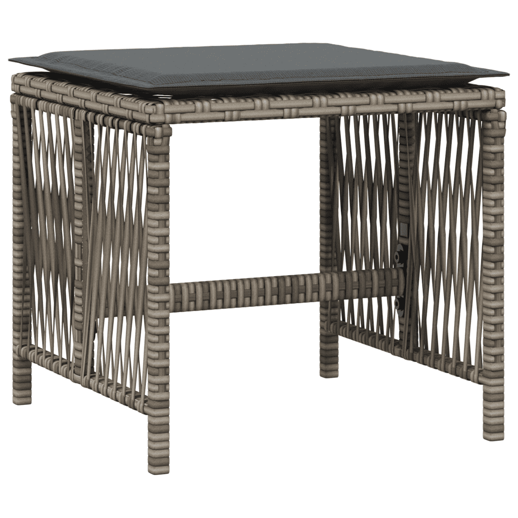 vidaXL 13 Piece Garden Dining Set with Cushions Grey Poly Rattan 4