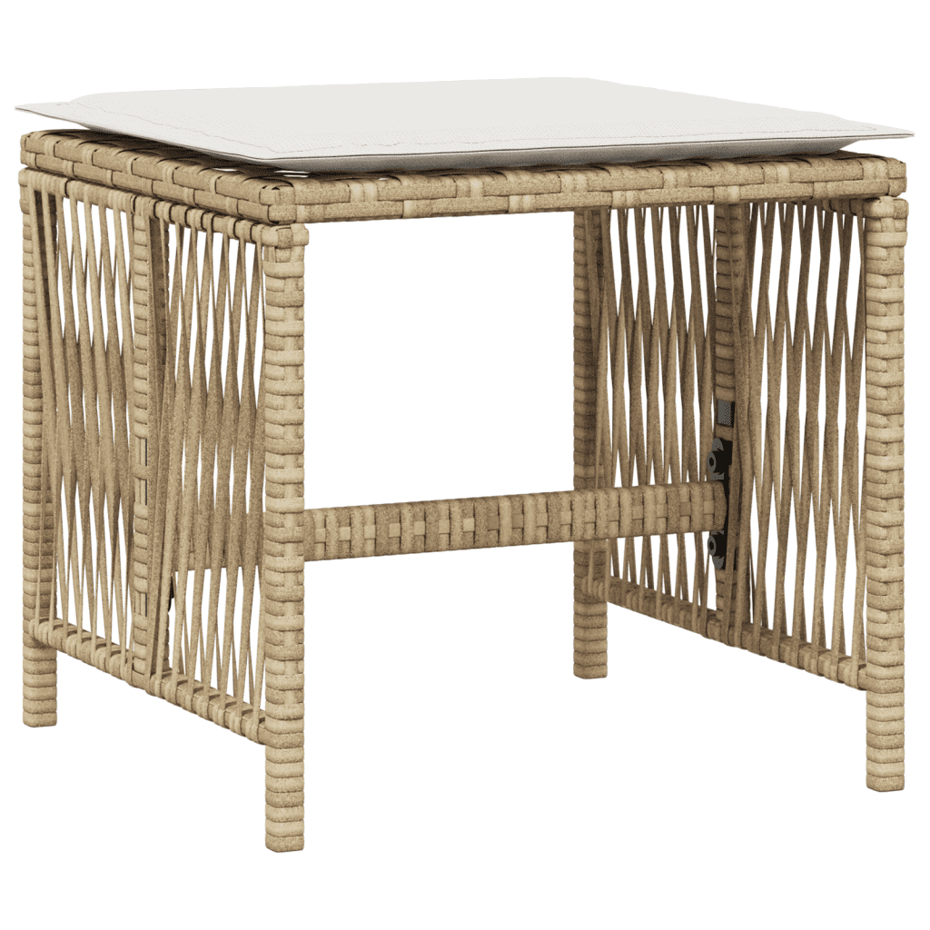 13 Piece Garden Dining Set with Cushions Poly Rattan 12 Beige