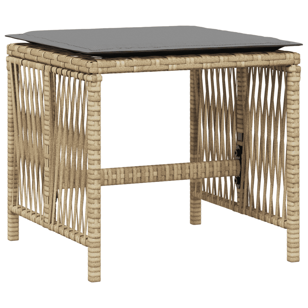 17 Piece Garden Dining Set with Cushions Poly Rattan Glass 16 Mix beige