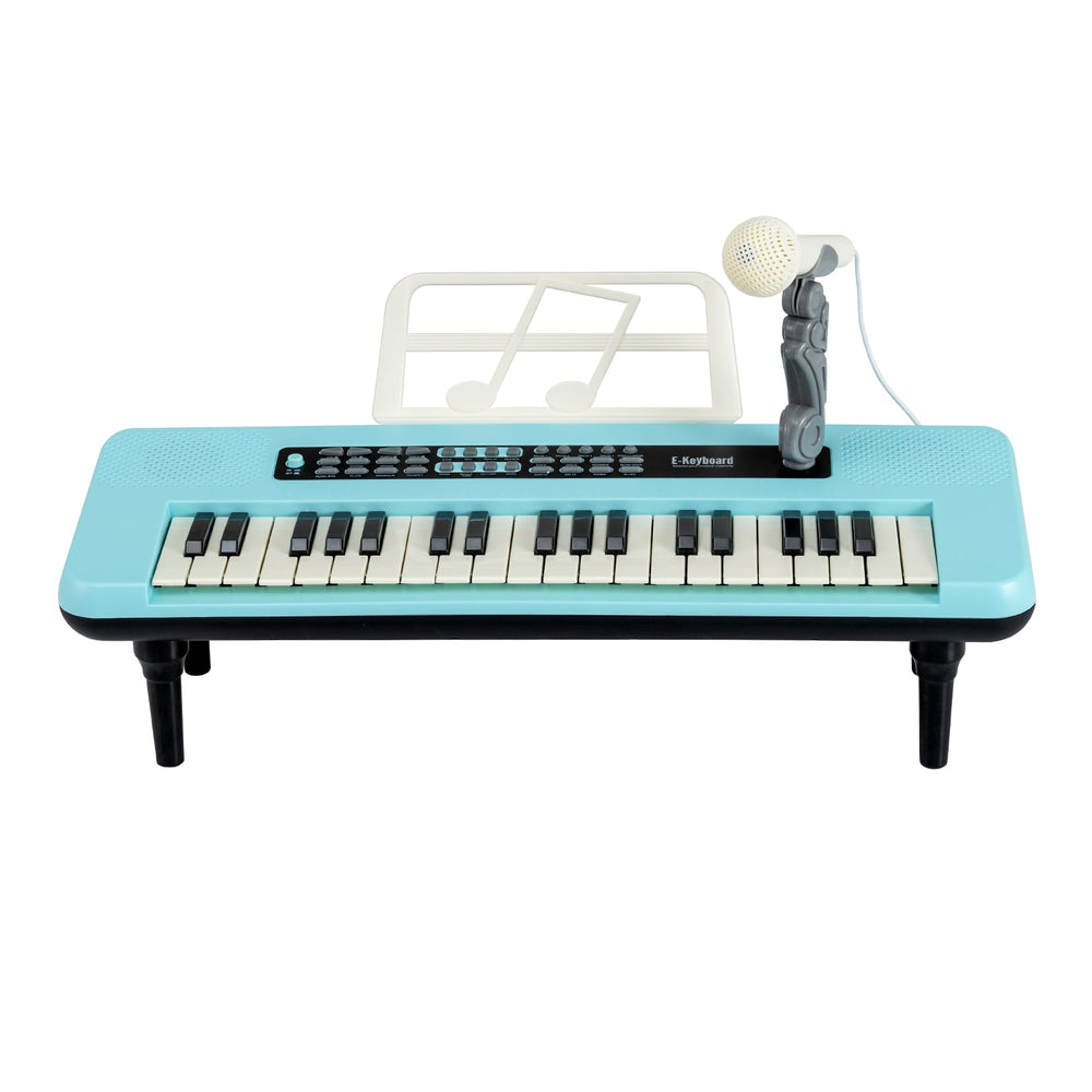 37 Keys Kids Portable Piano Keyboard with Microphone and Music Stand-Blue