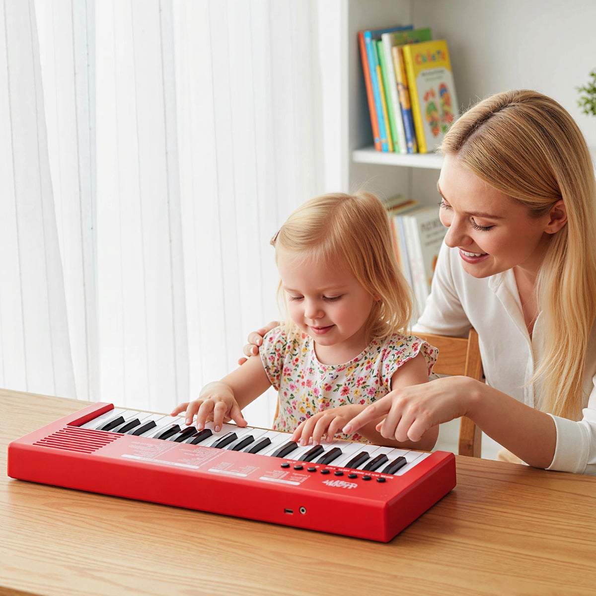 37 Keys Kids Piano Keyboard with Microphone Portable Electric Piano for Toddlers-Red