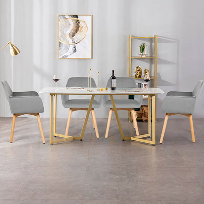 2 Pieces Retro Styled Velvet Chairs-Grey