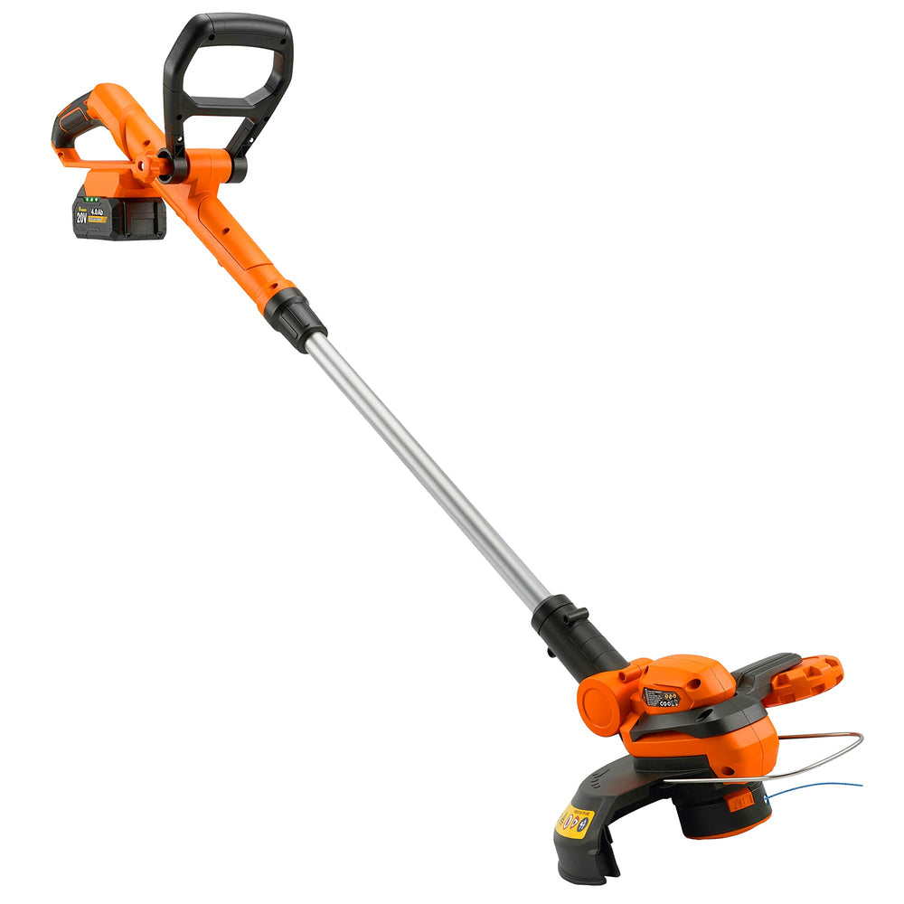 Outsunny Cordless Strimmer with 2 x 4.0Ah Lithium Batteries & Charger, 2-in-1 Lightweight Cordless Grass Trimmer and Lawn Edger