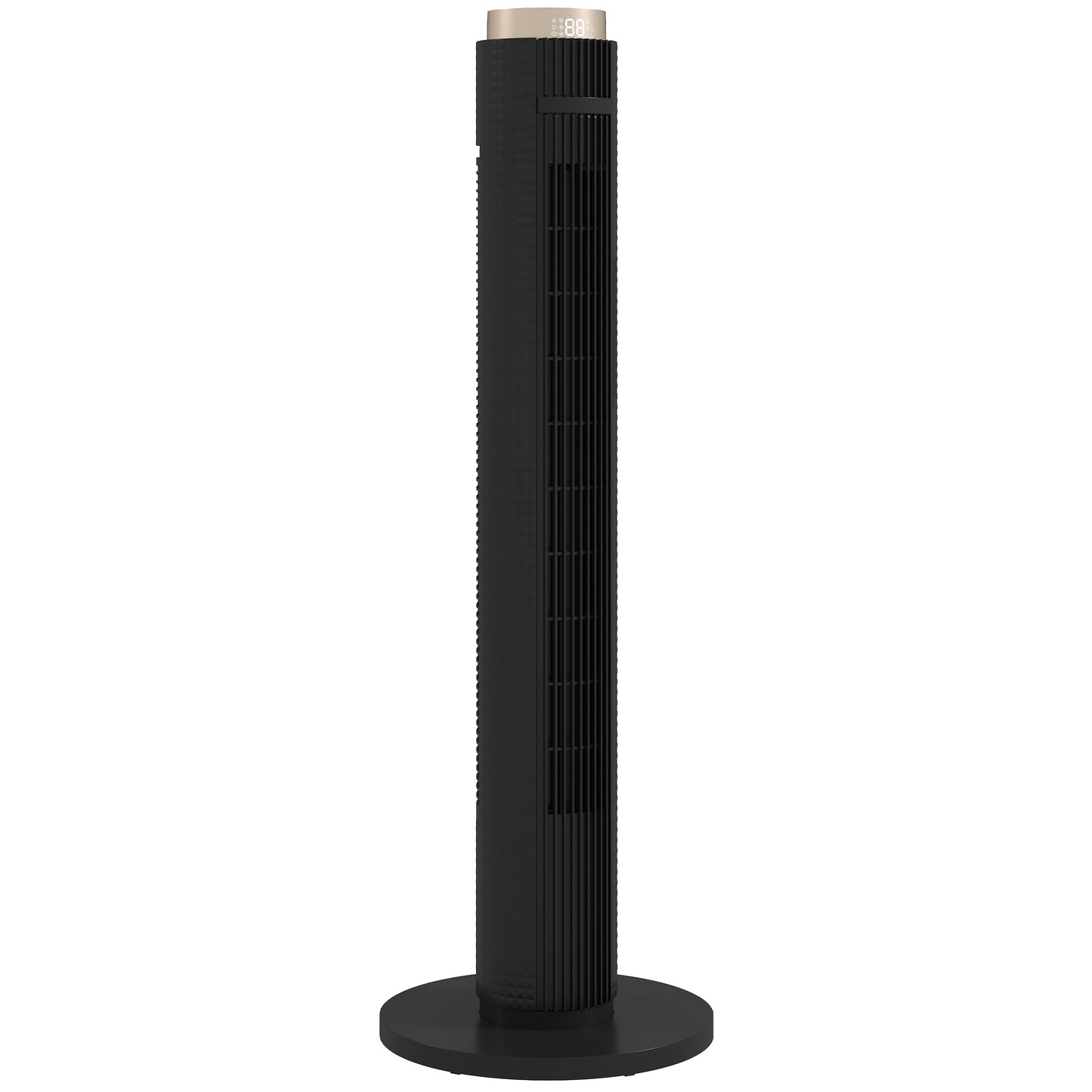 HOMCOM Tower Fan with WiFi App Control, Standing Floor Fan with 3 Speed 4 Modes, 12 Hour Timer and Night Light Black